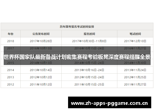 世界杯国家队最新备战计划密集赛程考验板凳深度赛程提醒全景 世界杯国家队最新备战计划密集赛程考验板凳深度赛程提醒全景